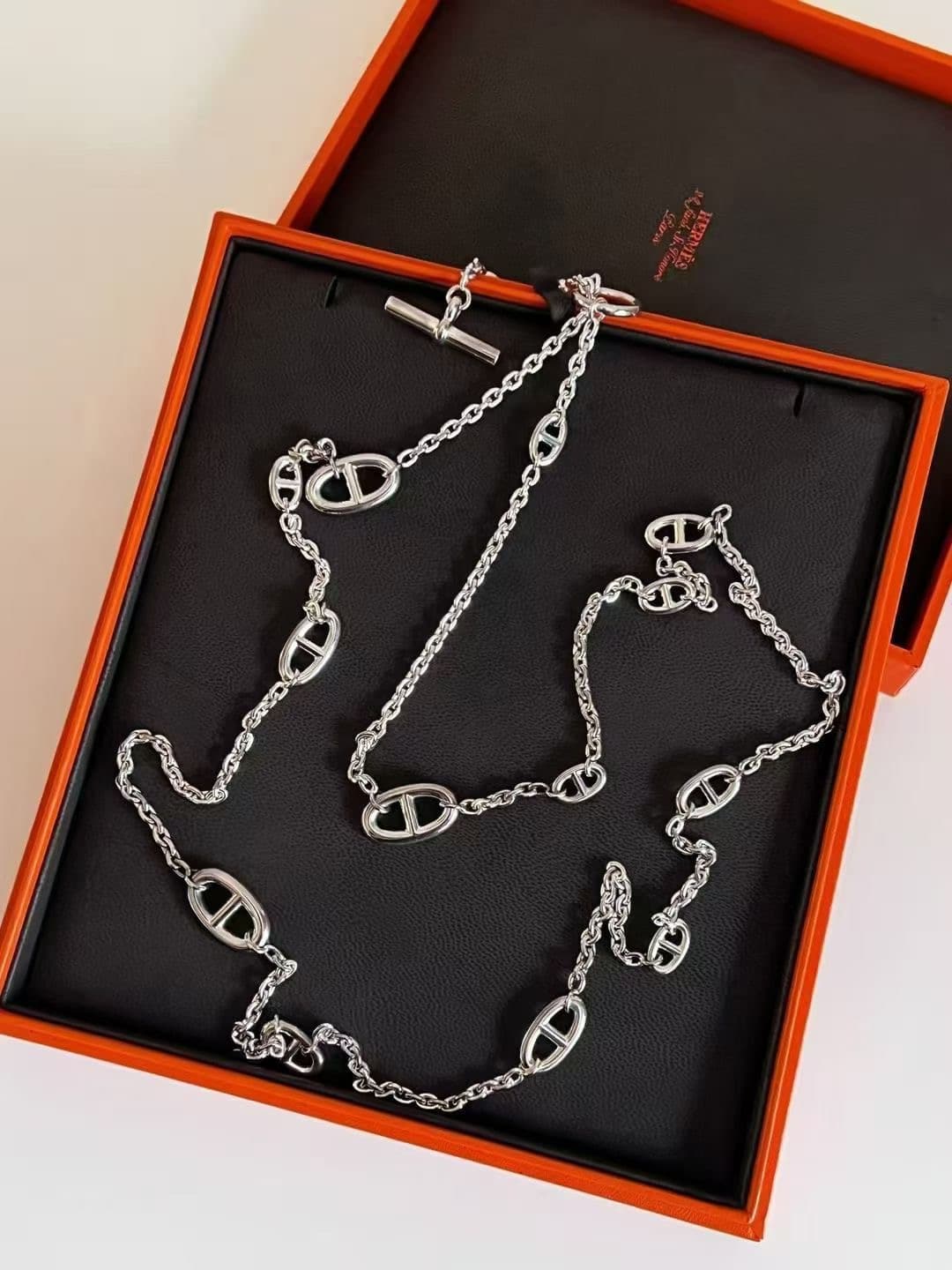 Hermès Other Long chain necklace in Silver N/A Silver-toned metal hardware