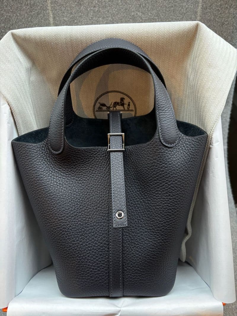 Hermès Picotin 18 18 in Caban TC PHW hardware — front view