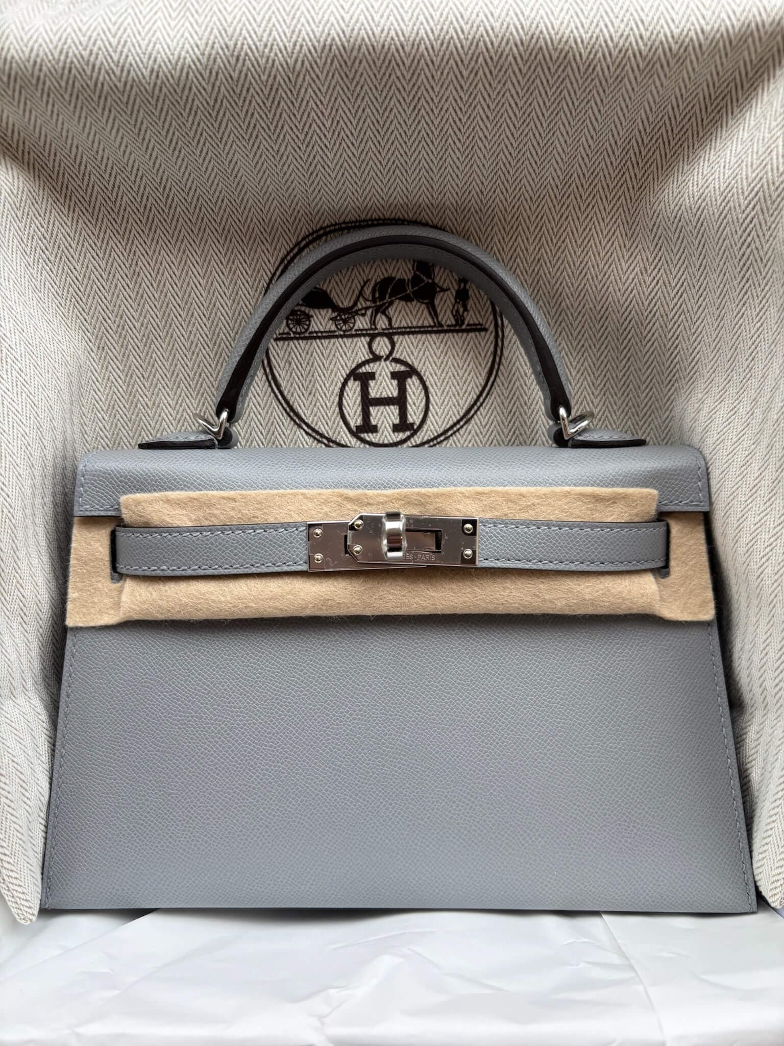 Hermès Other in Gris Pantin Other Palladium (PHW) hardware — front view
