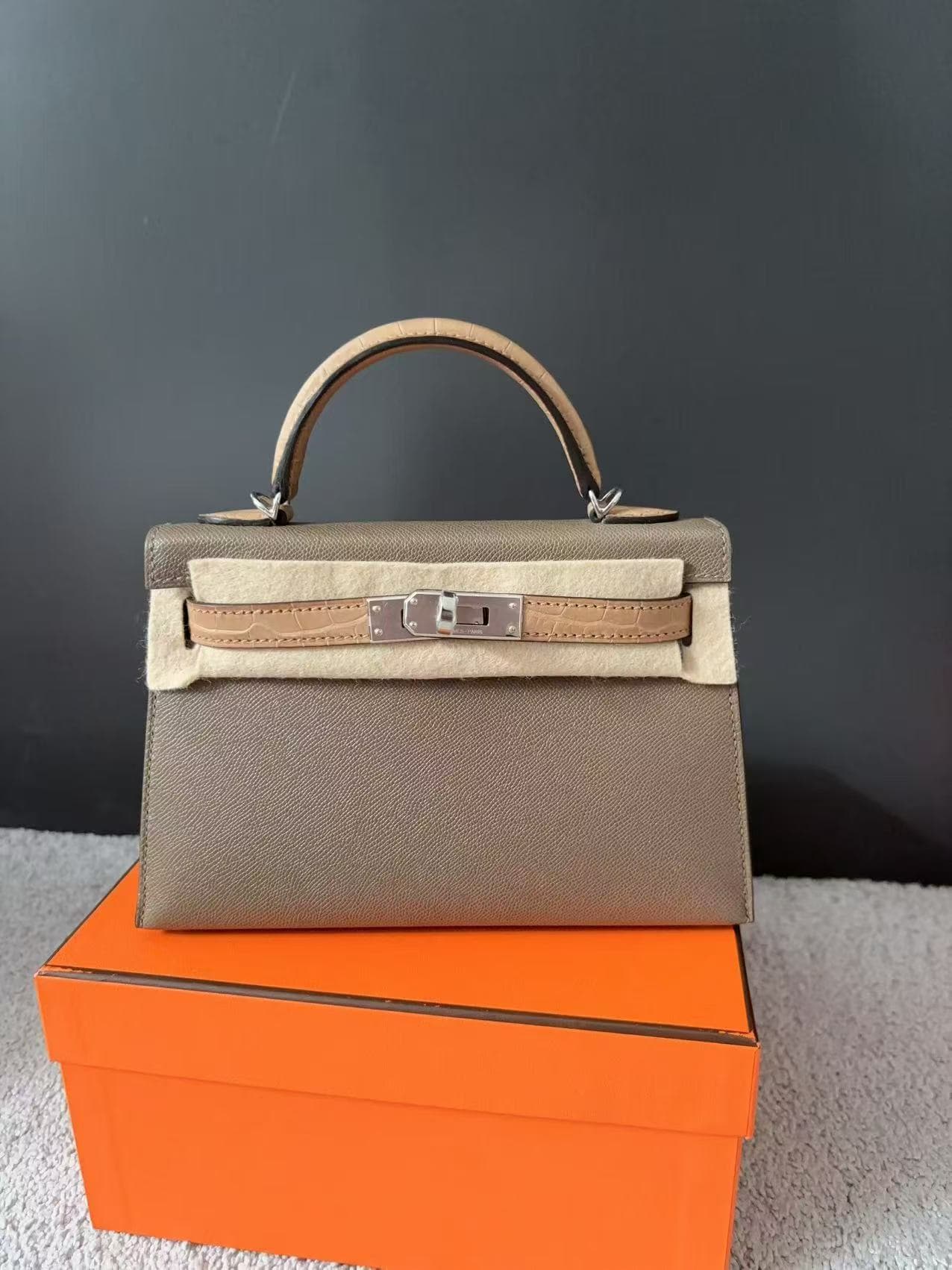Hermès Other in Etoupe / Chai Palladium (PHW) hardware — front view