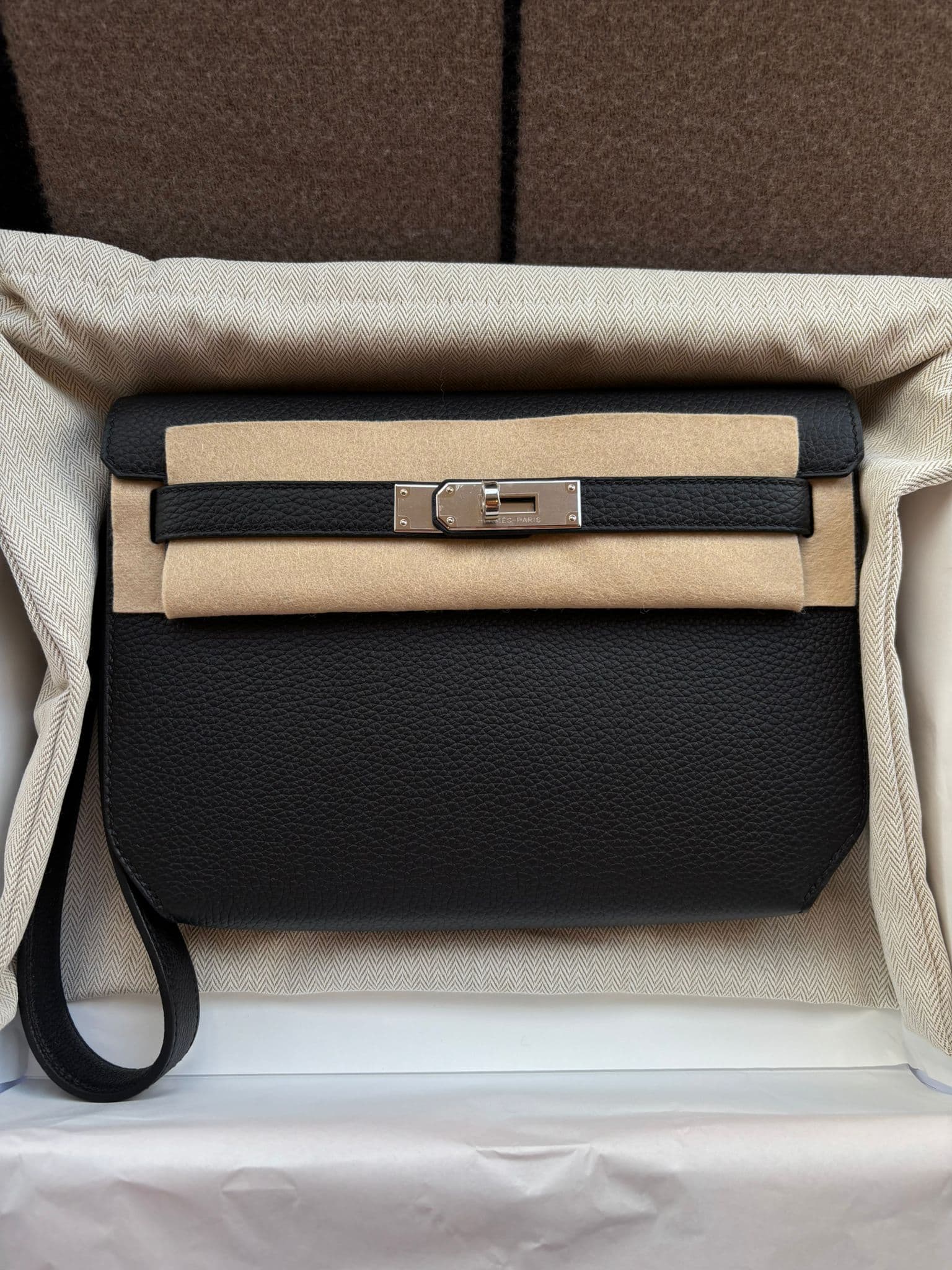 Hermès Other in Black Togo Palladium (PHW) hardware — front view