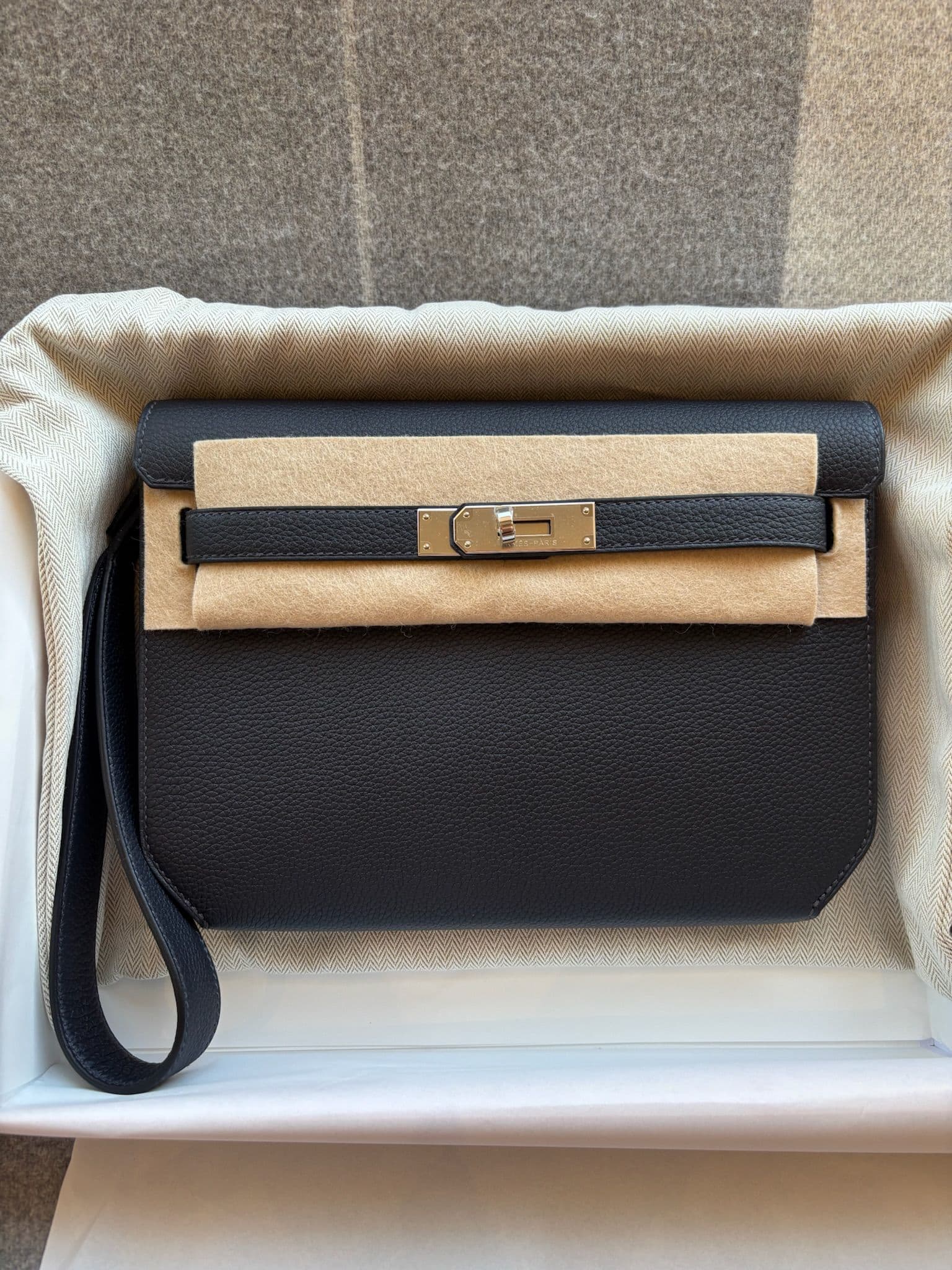 Hermès Other in Caban Togo Palladium (PHW) hardware — front view