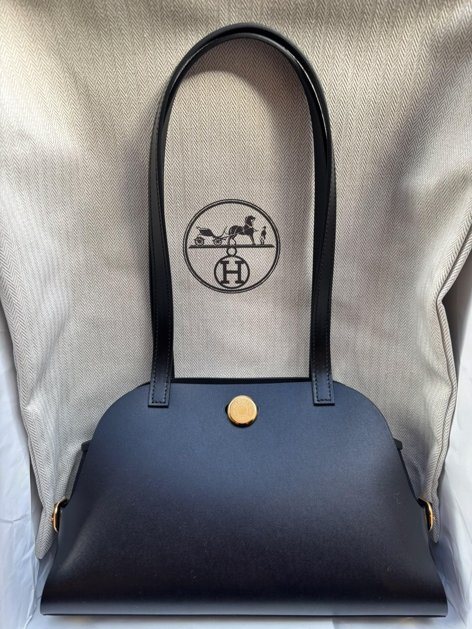 Hermès Other in Noir / Noir Gold (GHW) hardware — front view
