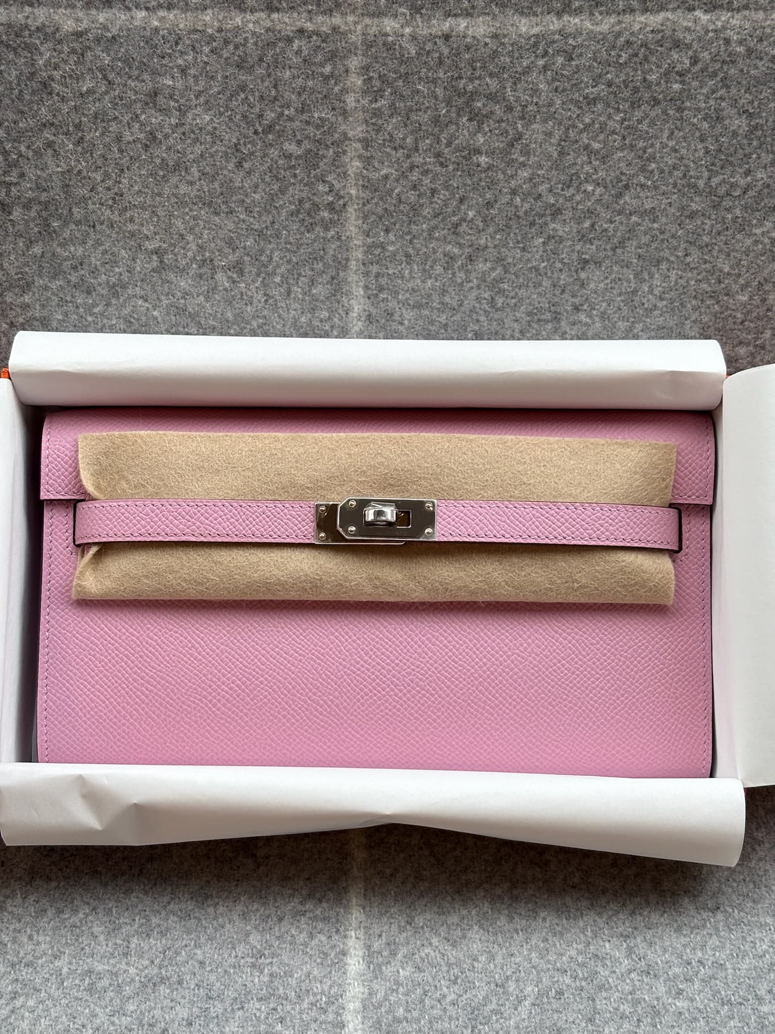 Hermès Other in Mauve Sylvestre Epsom Palladium (PHW) hardware — front view