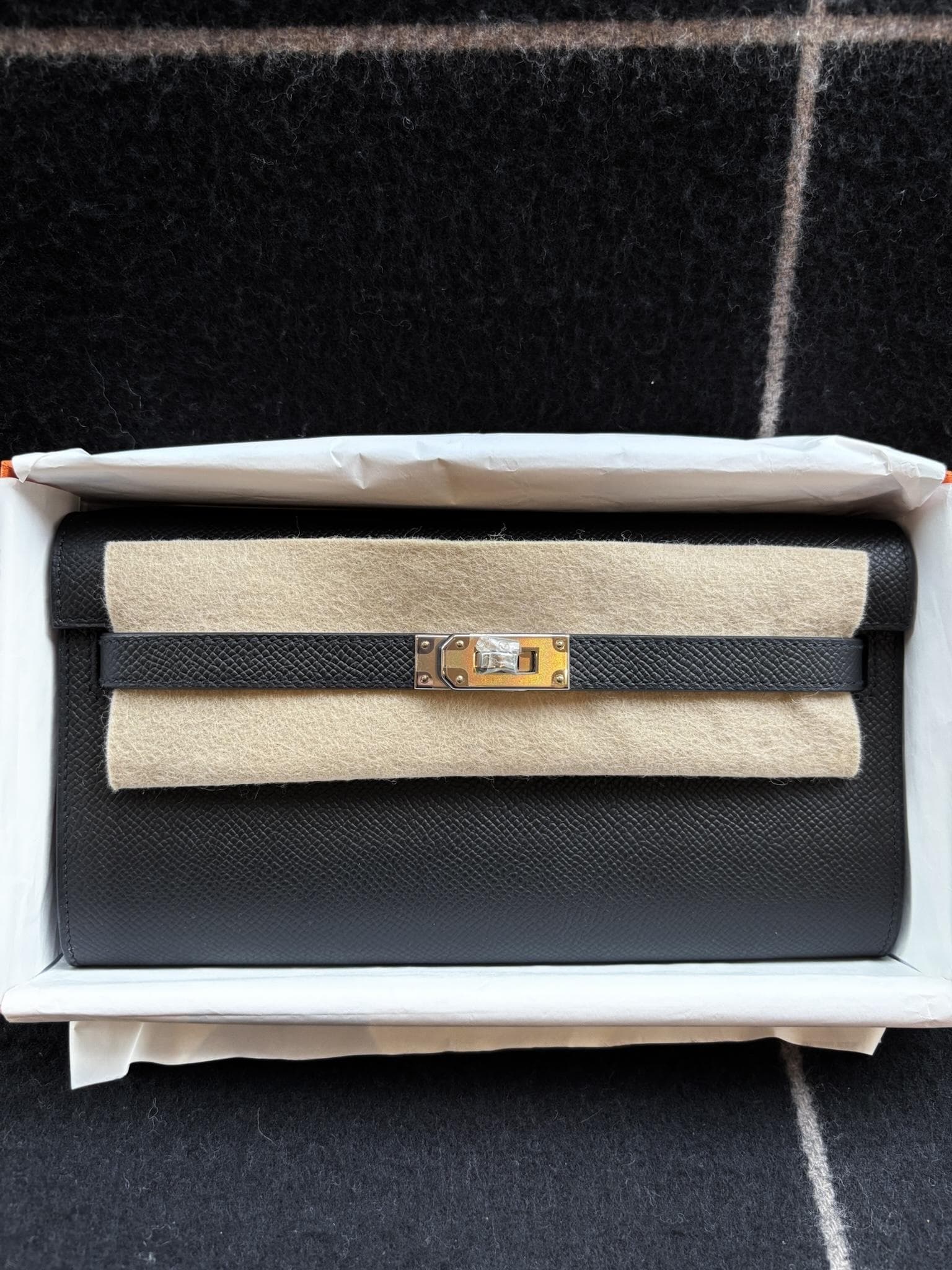 Hermès Other in Black Epsom Palladium (PHW) hardware — front view
