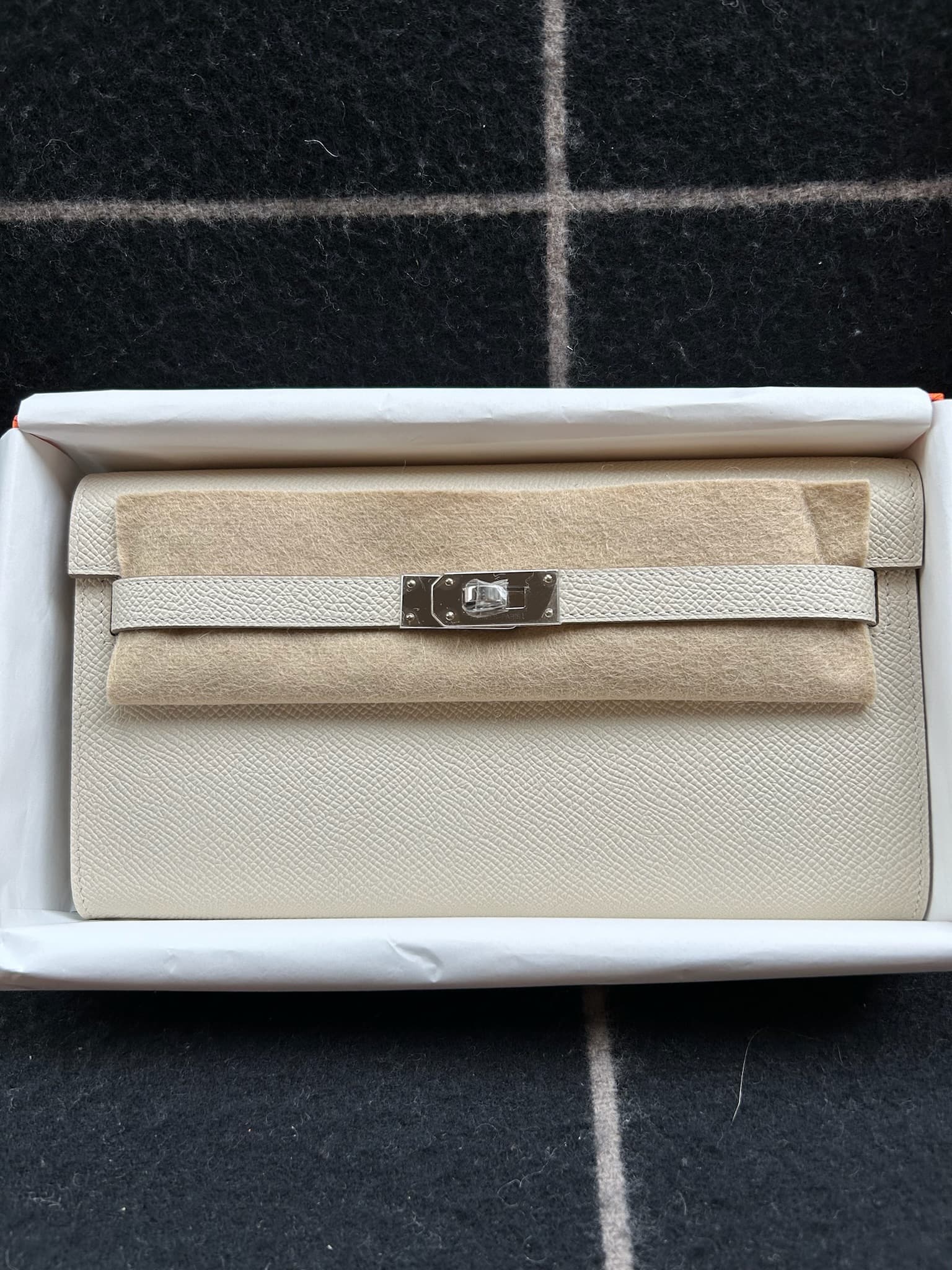 Hermès Other in Craie Epsom Palladium (PHW) hardware — front view