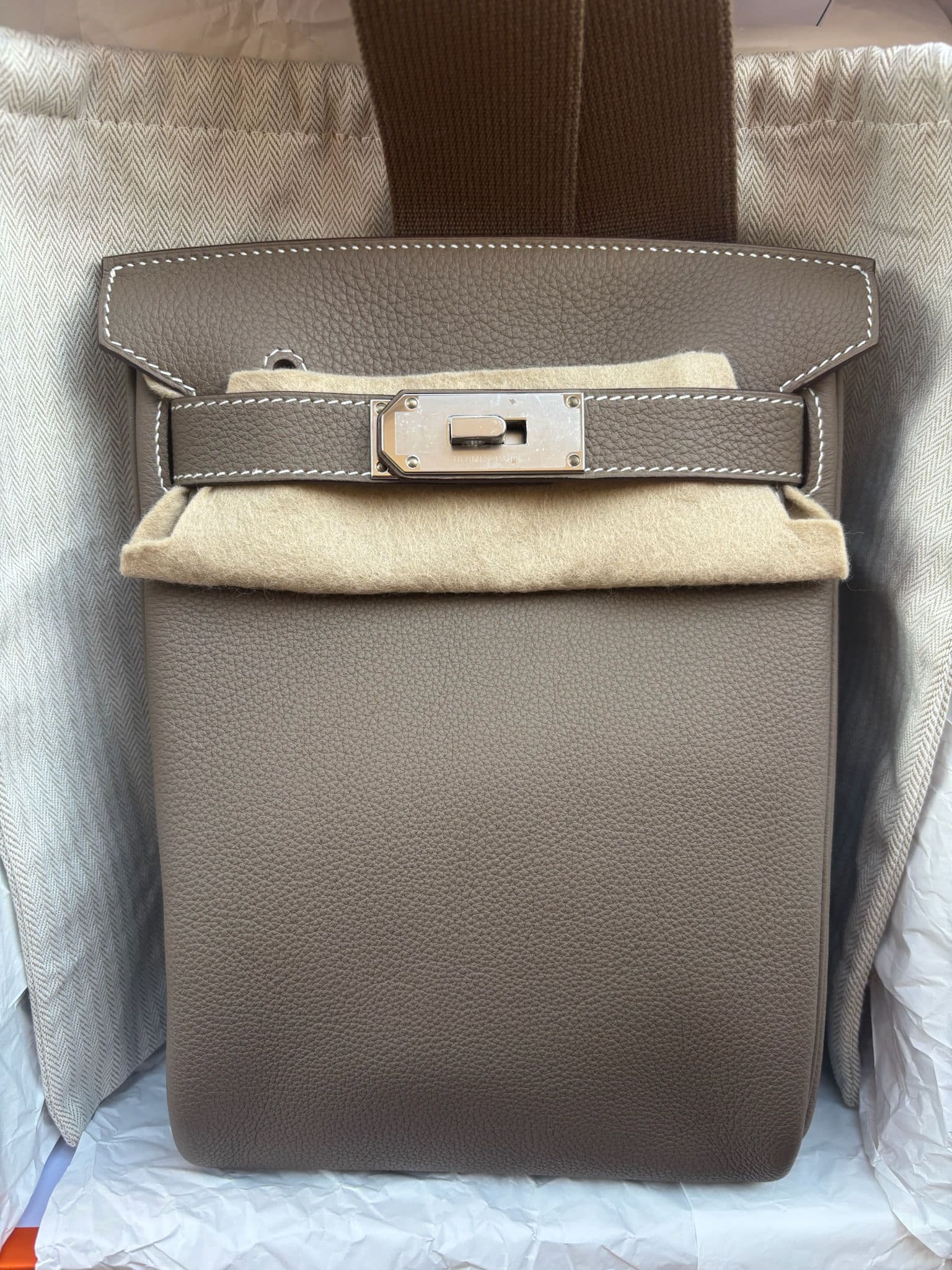 Hermès Other in Etoupe Togo Palladium (PHW) hardware — front view