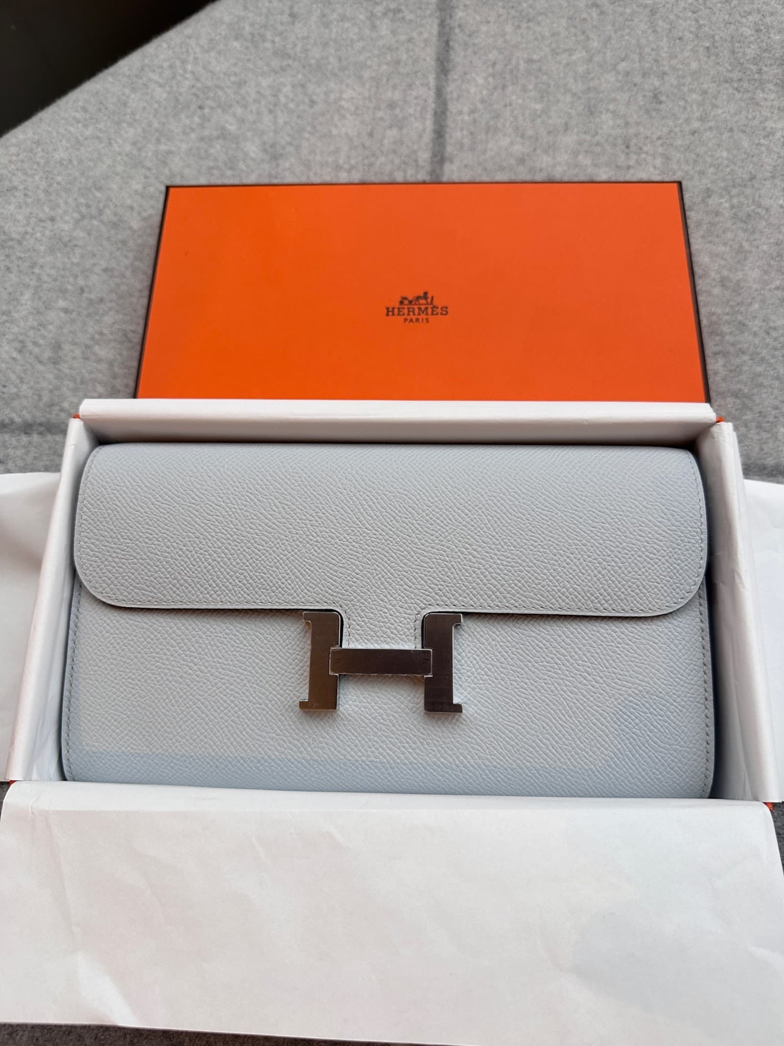Hermès Other in Gris Patine Epsom Palladium (PHW) hardware — front view