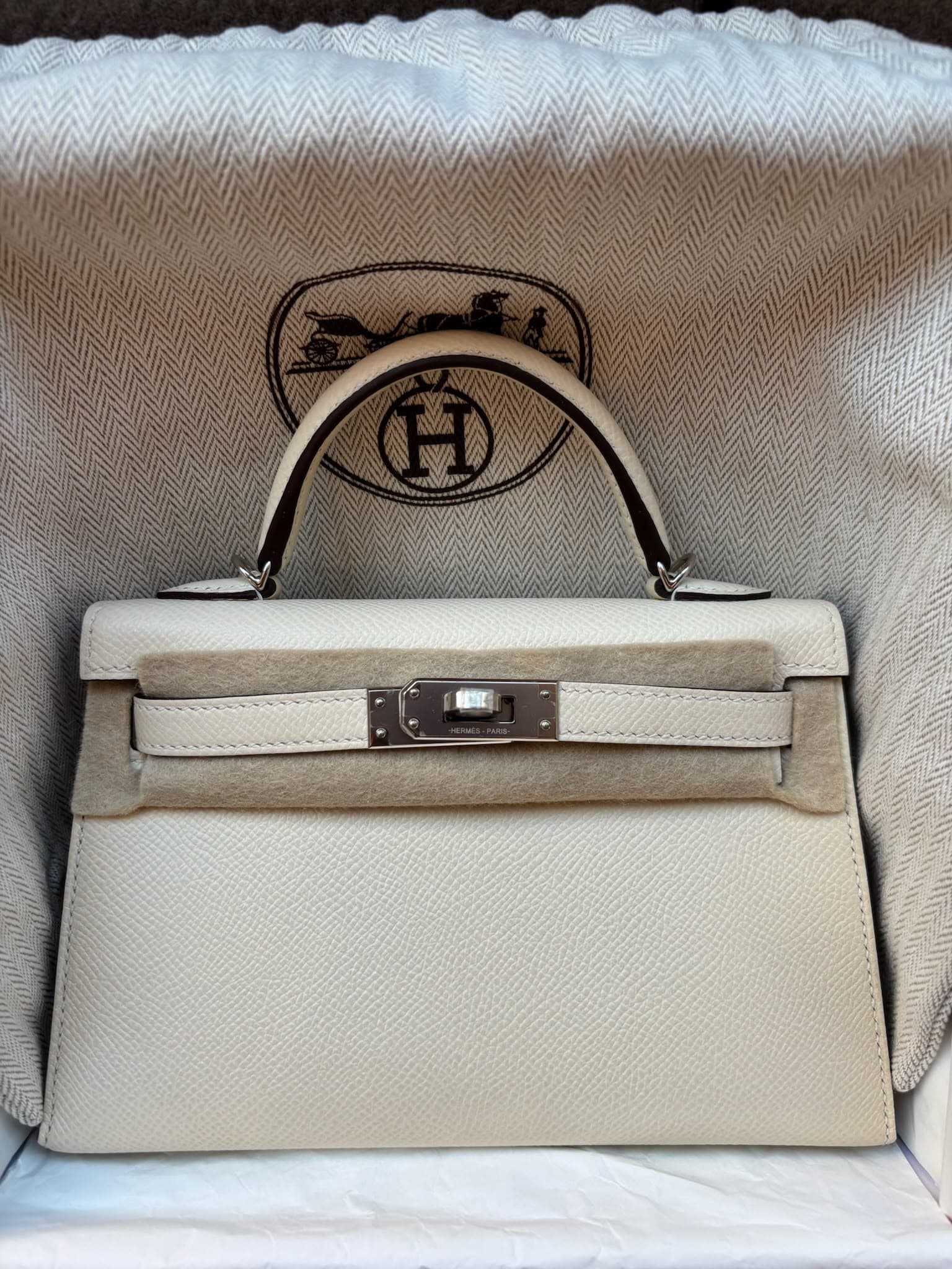 Hermès Other 20 in Nata Epsom Palladium (PHW) hardware — front view