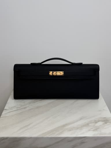 Hermès Kelly Cut Black Epsom Gold Hardware