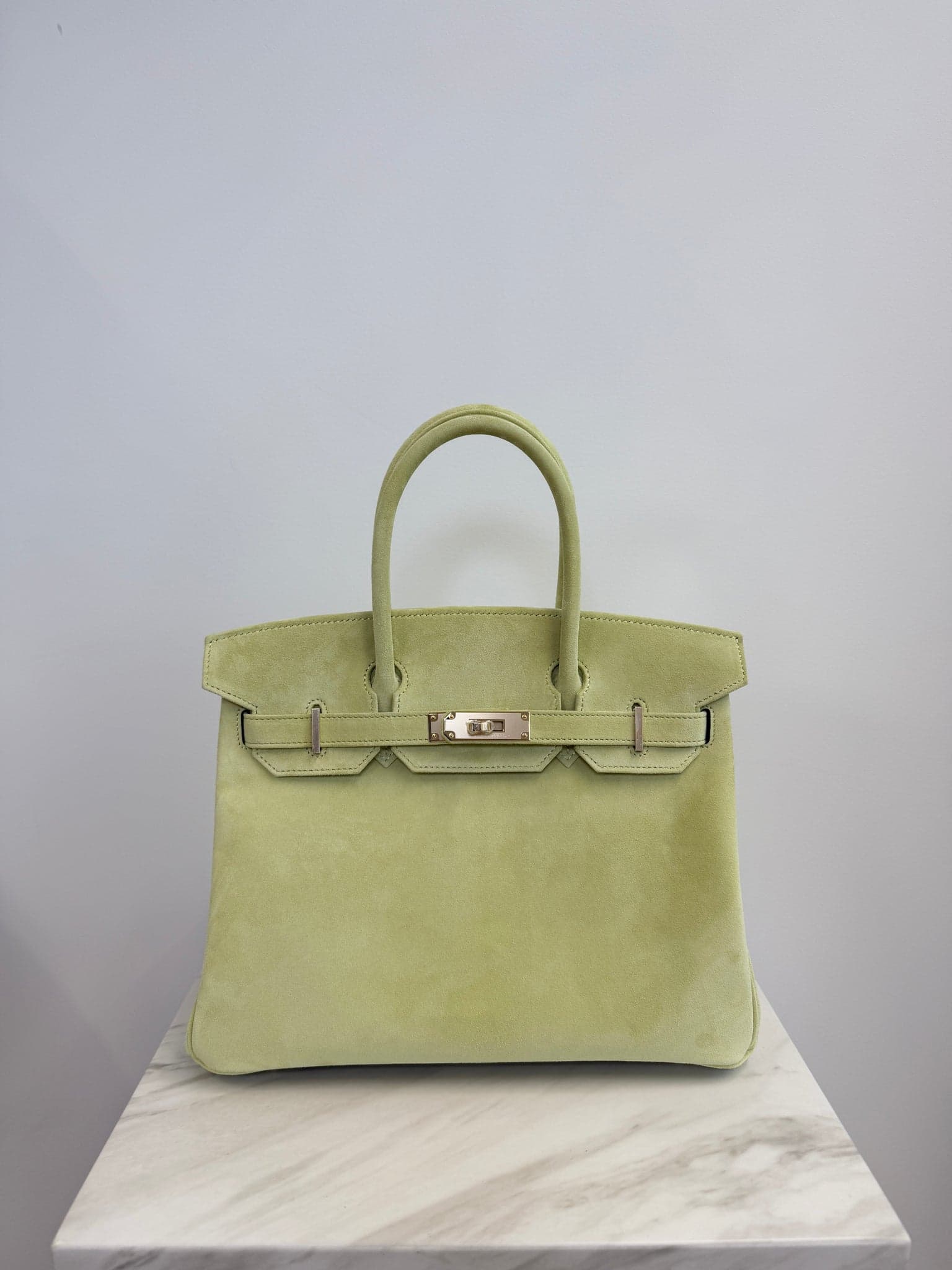 Hermès Birkin 30 30cm in Tilleul Doblis Permabrass Hardware hardware — front view