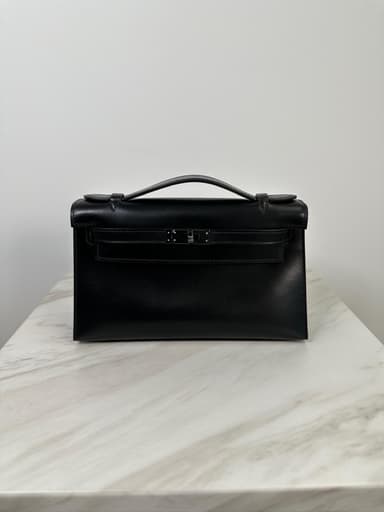 Hermès Kelly Pochette So Black Box Leather
