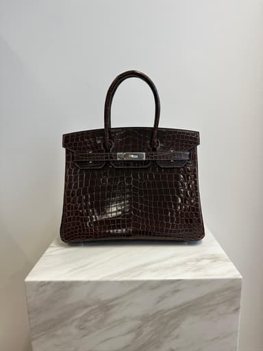 Hermès Birkin 30 Havana Shiny Niloticus Palladium Hardware