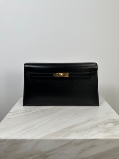 Hermès Kelly Elan Black Box Gold Hardware