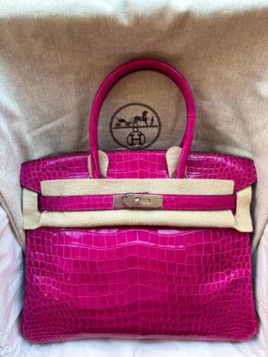 Hermès Birkin 30 Rose Scheherazade Shiny Porosus Crocodile PHW