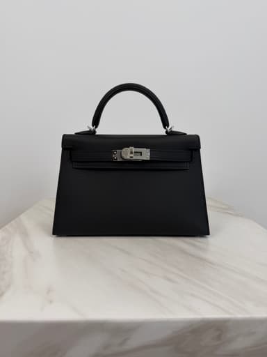 Hermès Mini Kelly HSS Verso Black/ Bordeaux Epsom Palladium Hardware