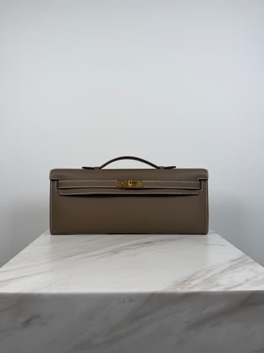 Hermès Kelly Cut Etoupe Swift Gold Hardware