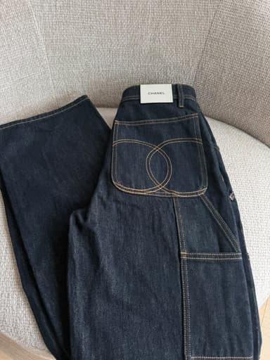 Chanel Carpenter Jeans 34 Dark Blue Denim