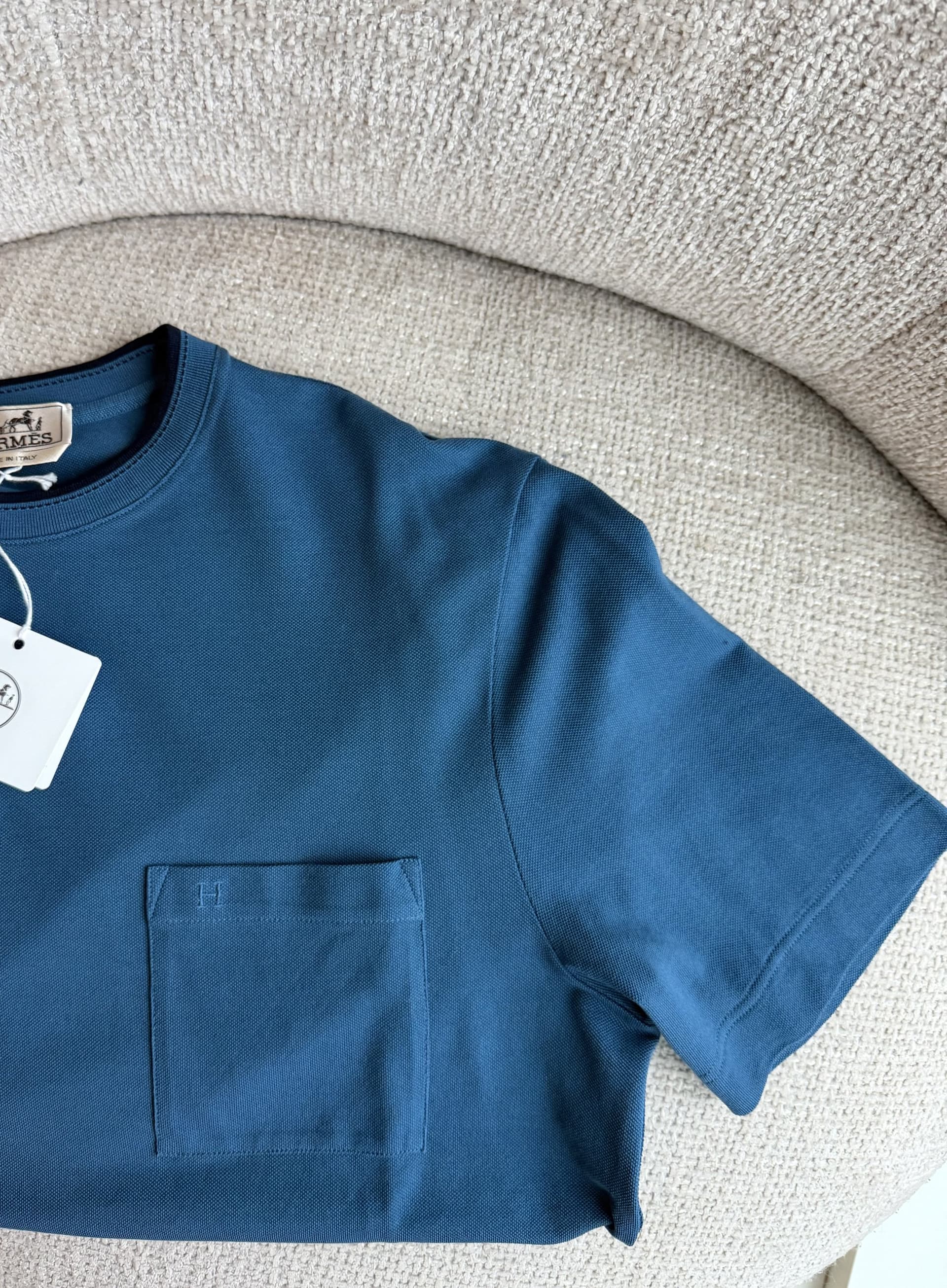 Hermès Top M in Atlantique Cotton — front view