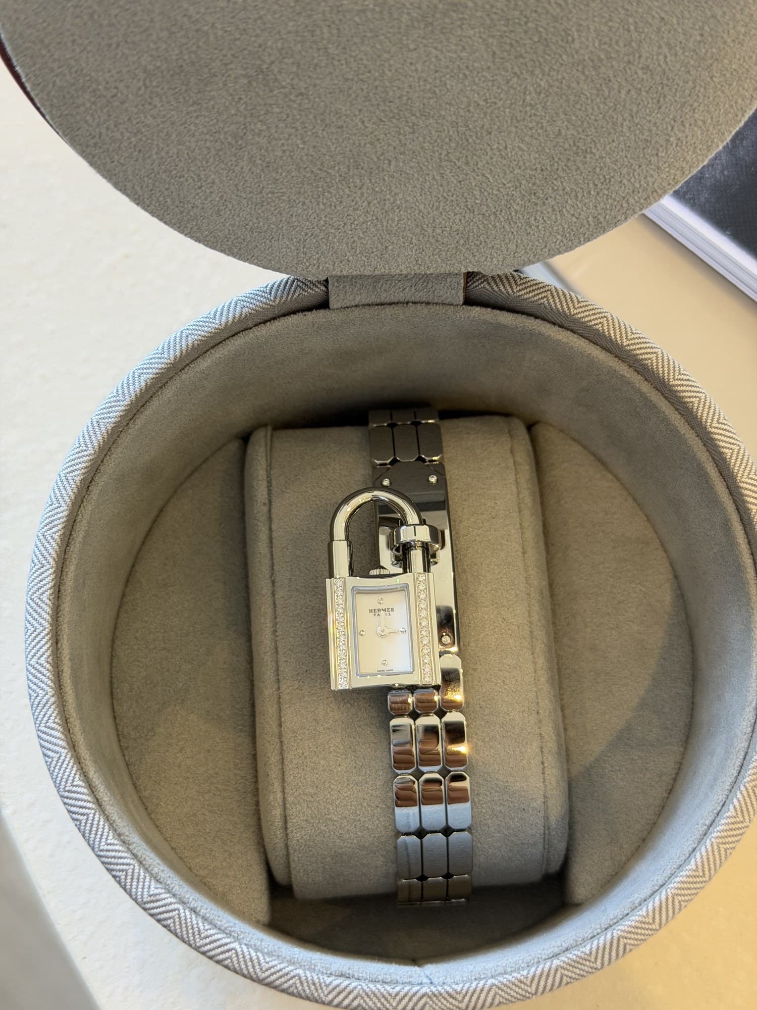 Hermès Other Mini 16mm in Steel — front view