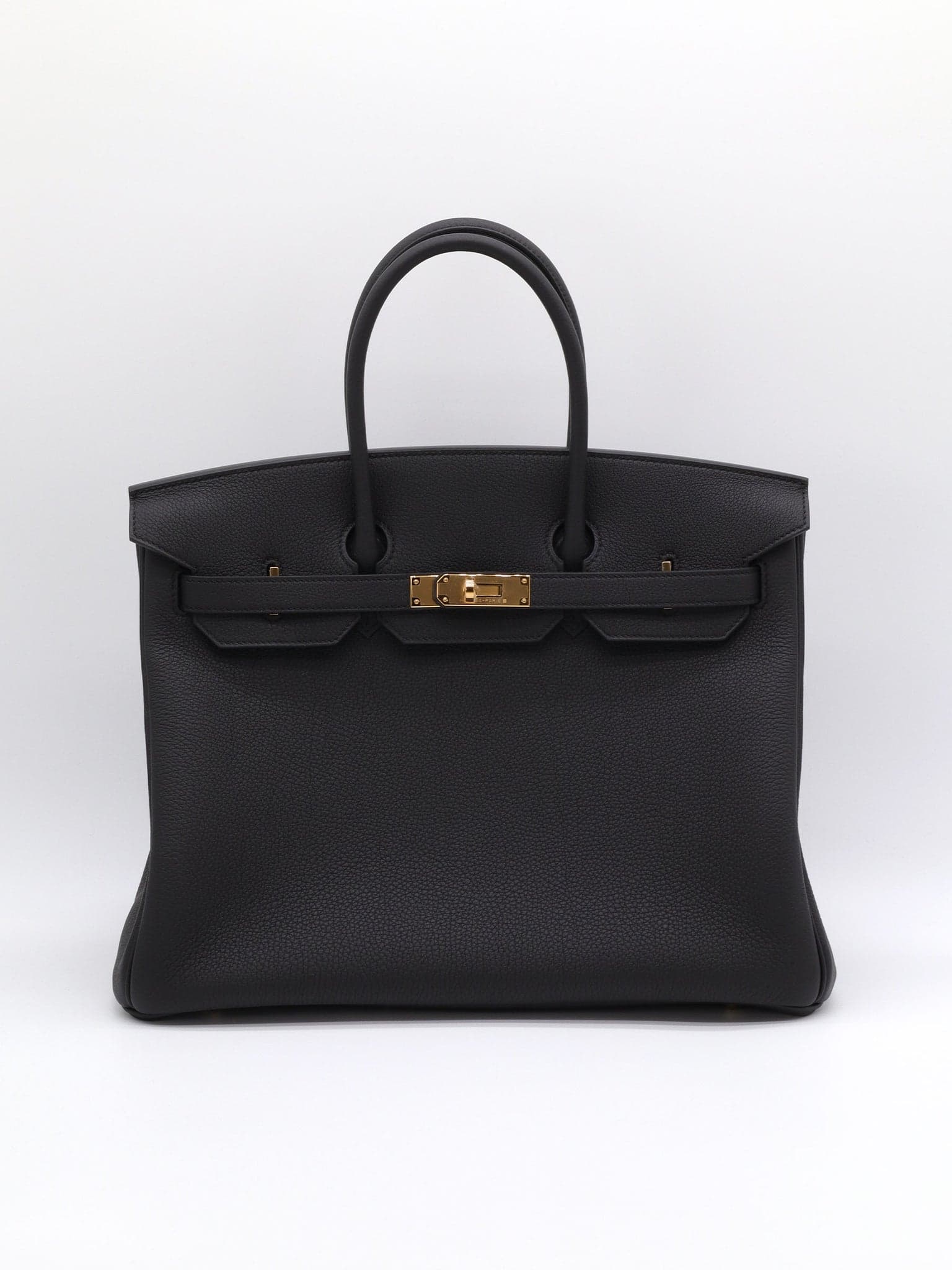 Hermès Birkin 35 in Black Togo Gold (GHW) hardware — front view