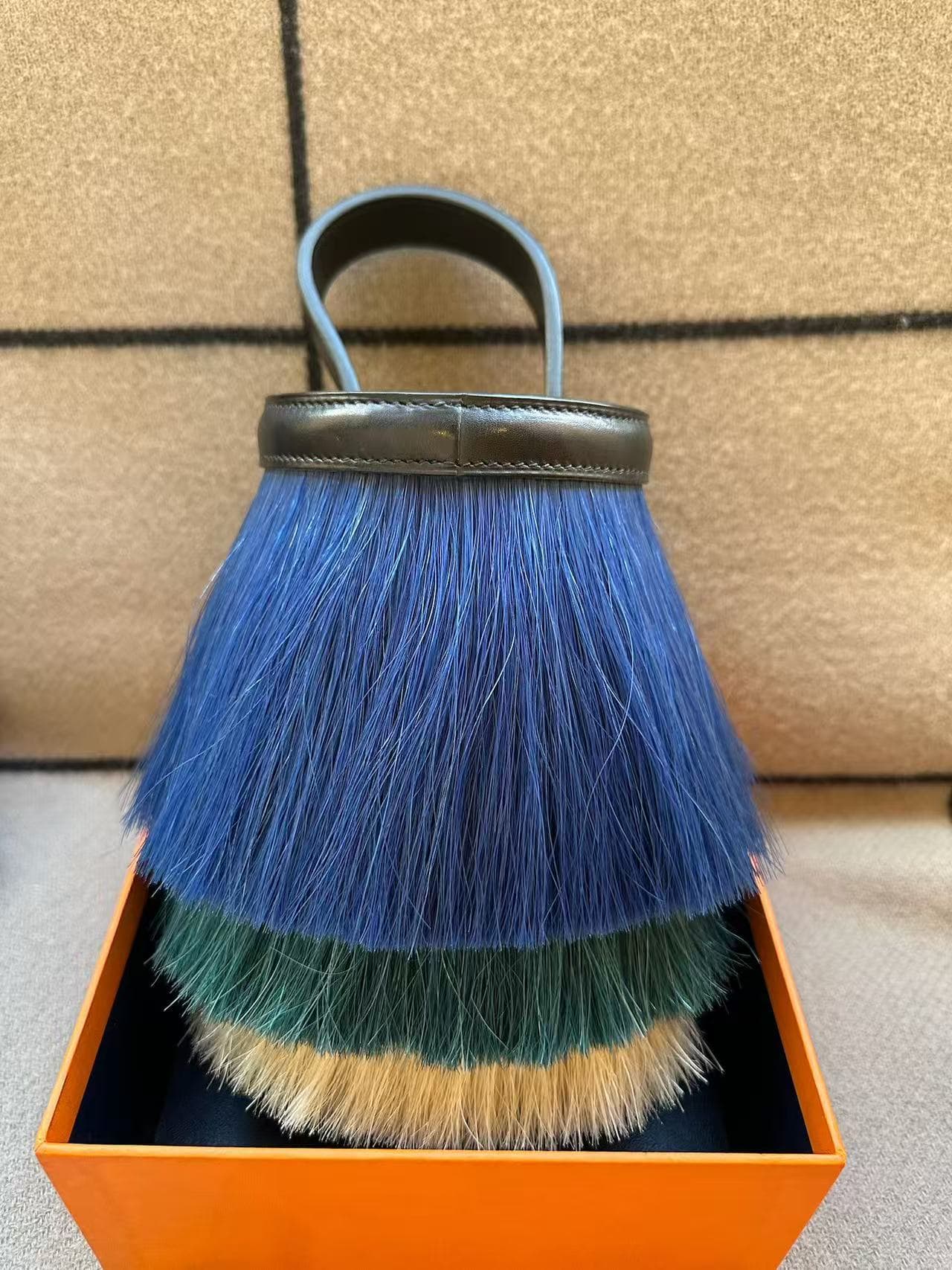 Hermès Bolide in Bleu Thalassa/Vert Fonce/Nata