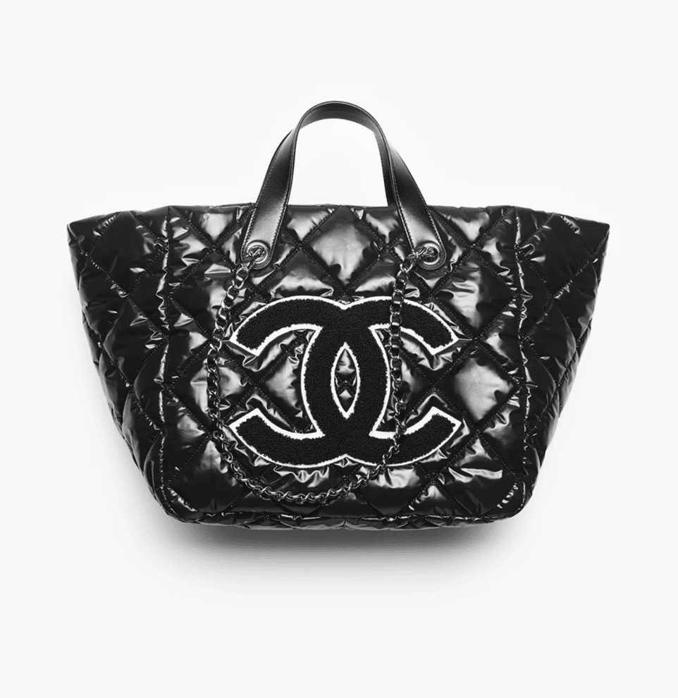 Chanel Tote in Black Nylon — front view